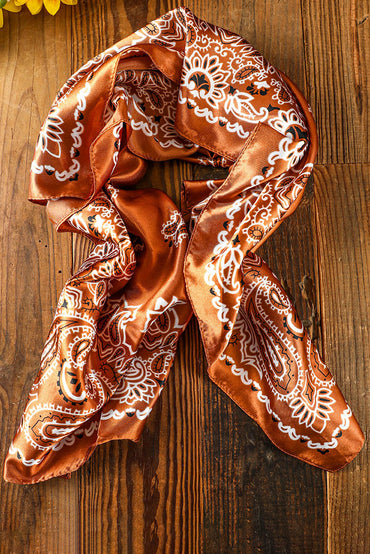 Vintage gold flame paisley scarf