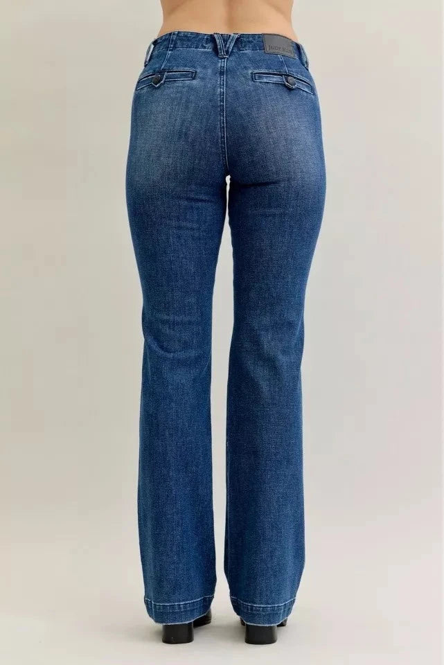 Judy Blue Full Size Mid Rise Bootcut Jeans with Welt Pockets Plus Size Coco’s Tee Boutique