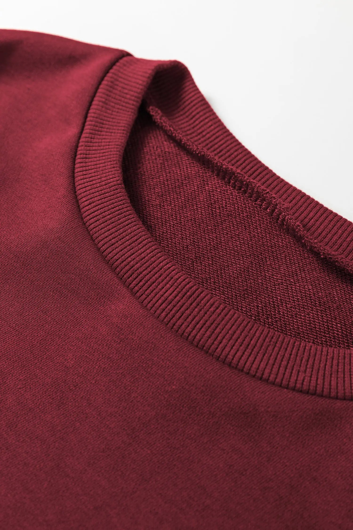 Burgundy Varsity Striped ThreeQuarter Sleeve Pullover Drawstring Sweatpants Set Dear-Lover Dropshipping