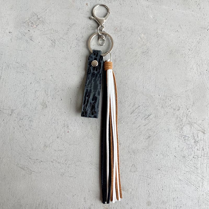 Genuine Leather Tassel Keychain.