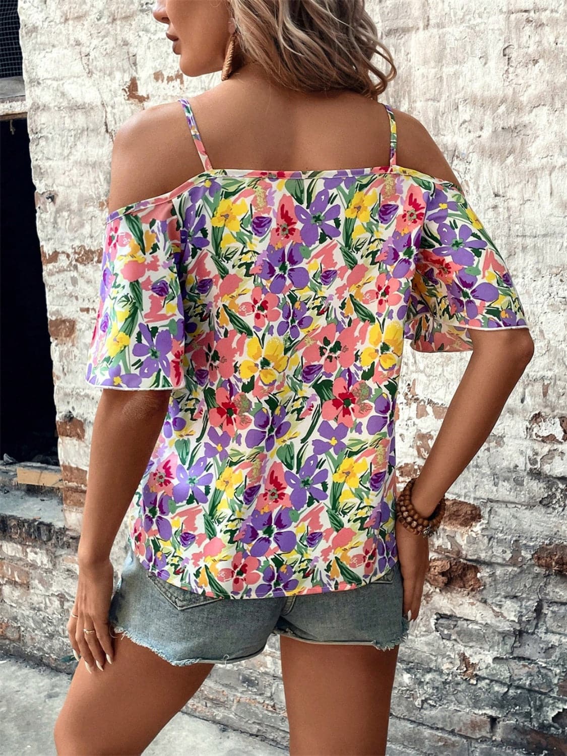 Floral Half Sleeve Blouse.