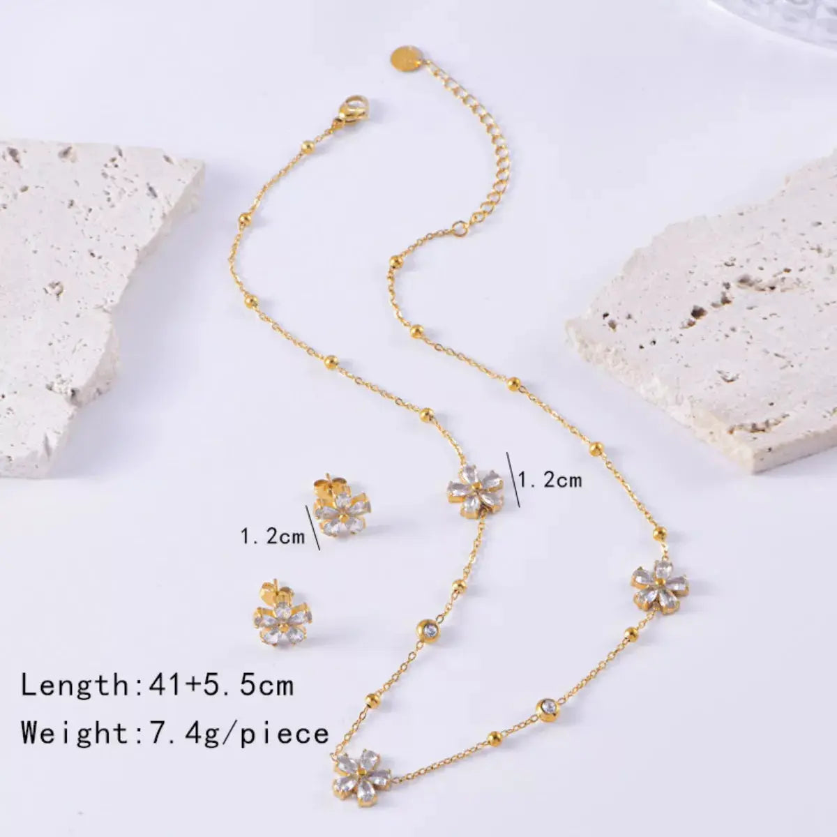 18K Gold-Plated Flower Jewelry Set Simply Love