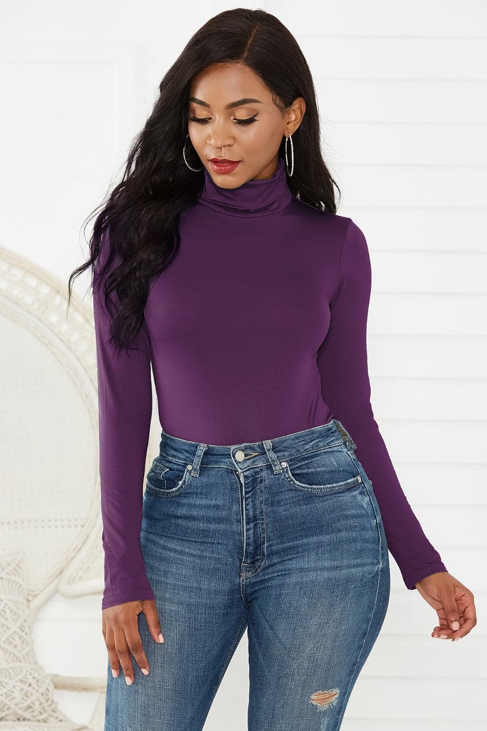 Turtleneck Long Sleeve Bodysuit.