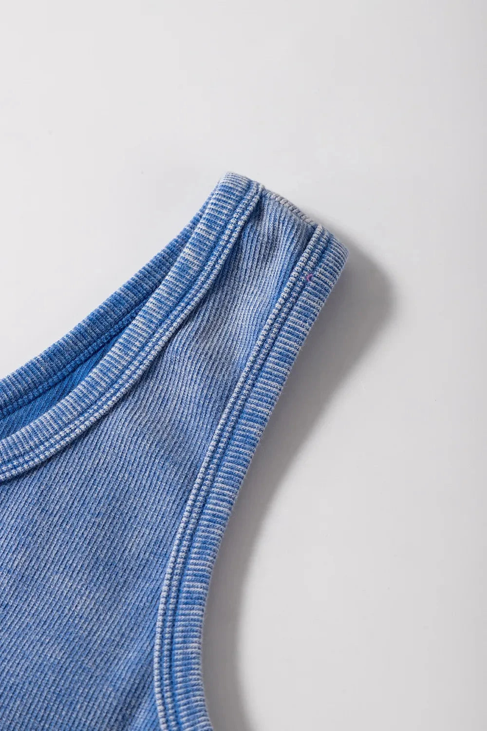 Mineral Wash Ribbed Notch Neck Tank Simply Love