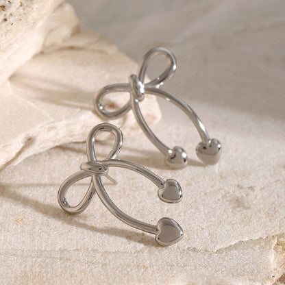 Stainless Steel Bow Earrings.