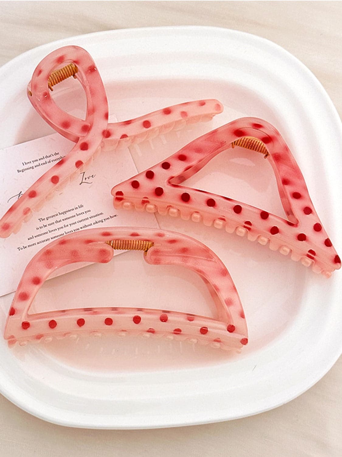 PC Polka Dot Hair Claw Clip.