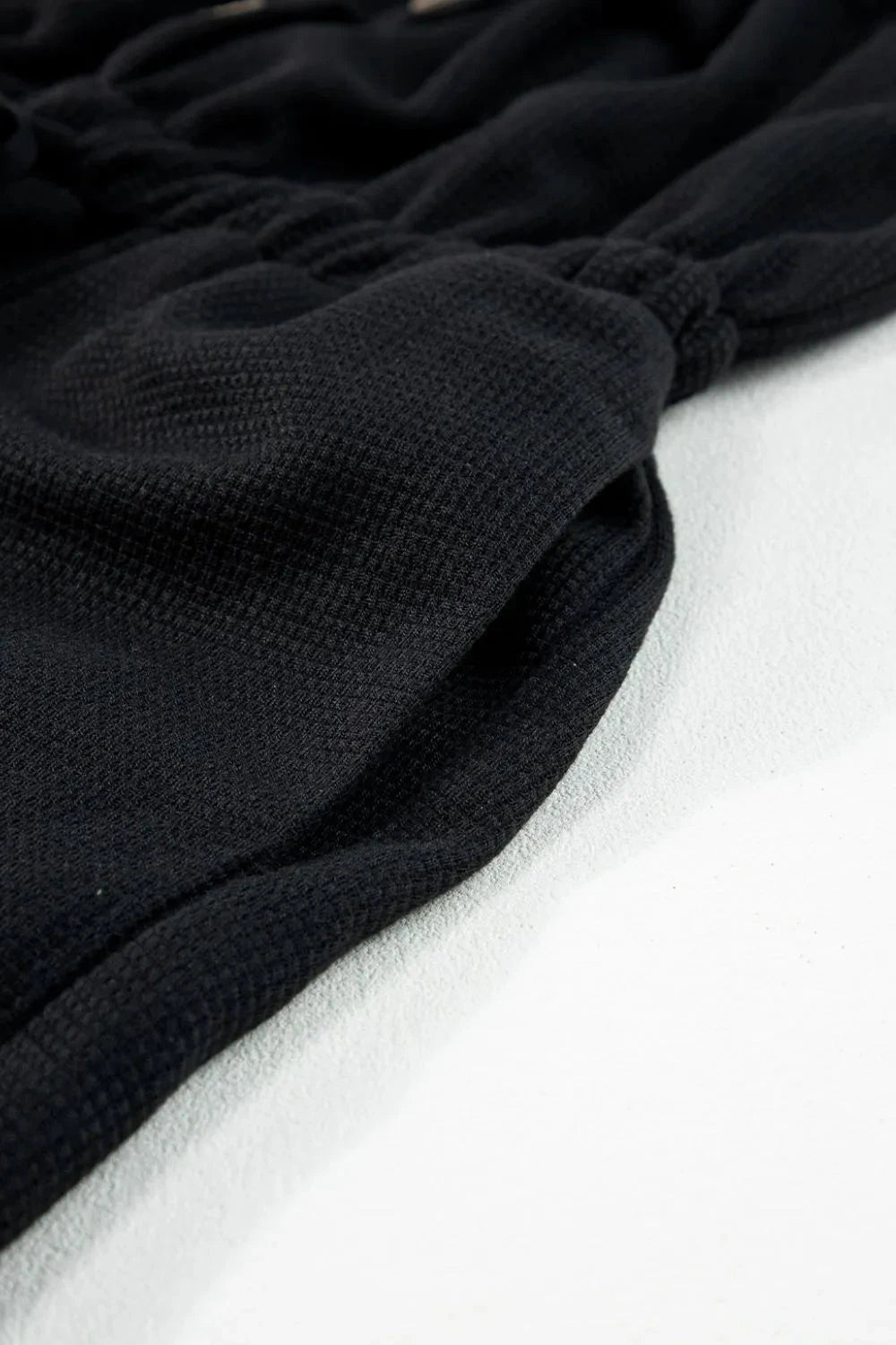 Knotted Straps Button Textured Drawstring Jumpsuit Simply Love