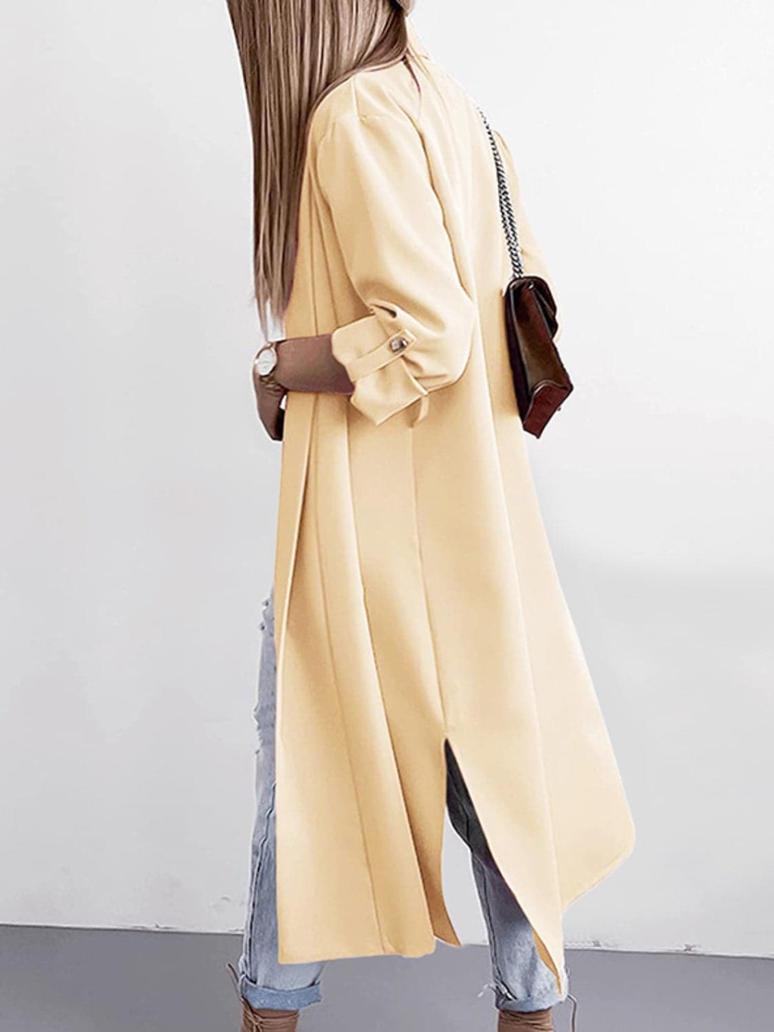 Chic open front trench coat