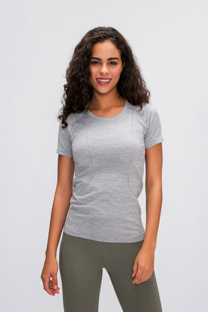 Round Neck Short Sleeve Active T-Shirt.