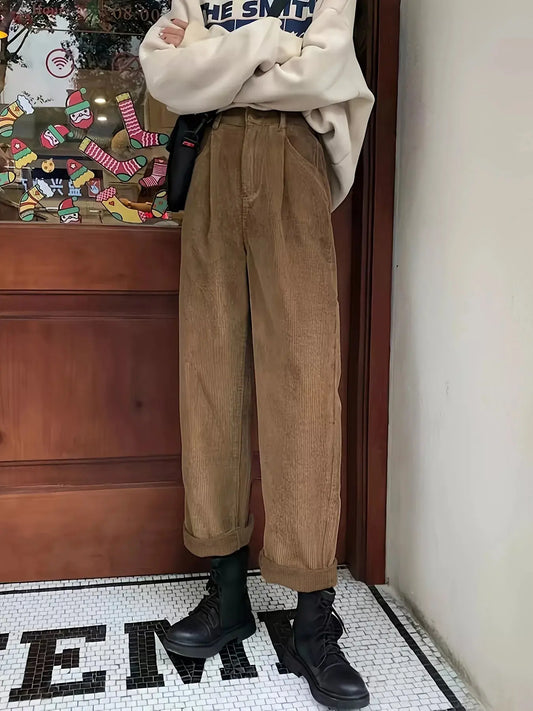 Full Size Vintage Corduroy Wide Leg Pants Plus Size Simply Love