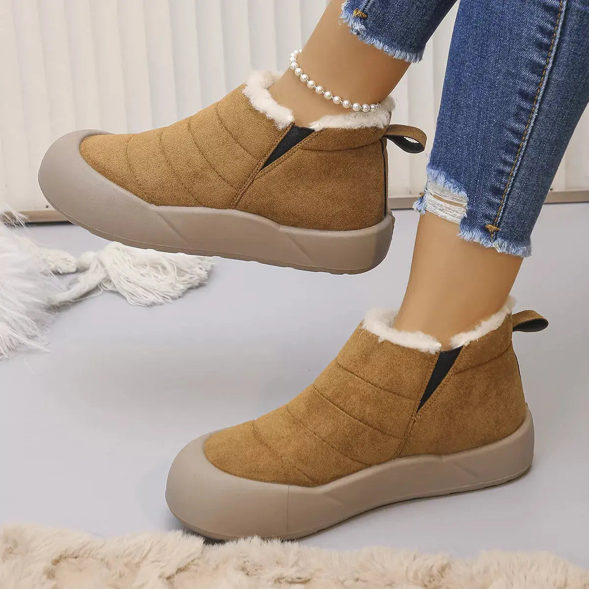 Warm Plush Lined Ankle Boots Simply Love