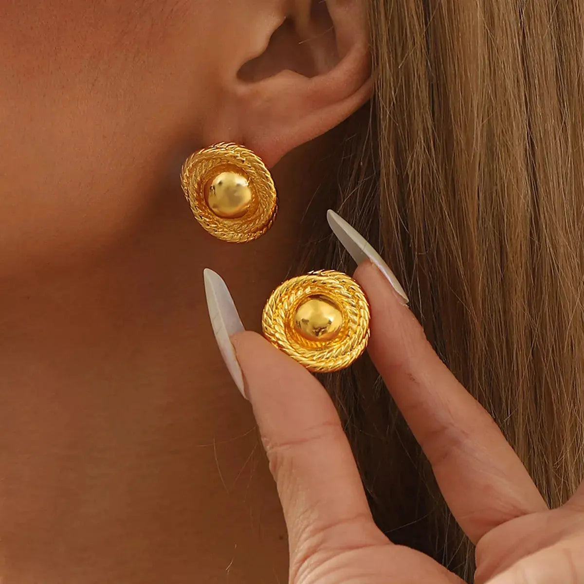 Twisted Rope Circle Stud Earrings Simply Love