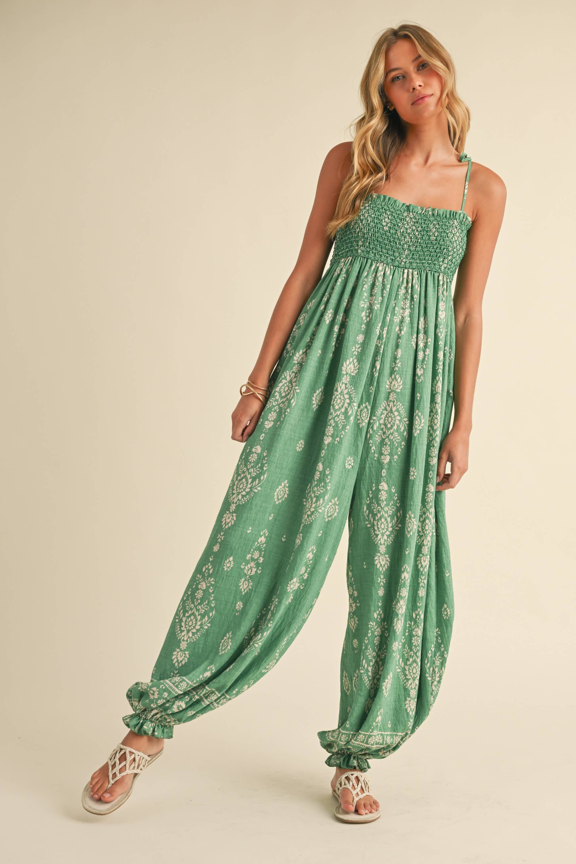 Wildflower Dreams Balloon Jumpsuit Boho Summer Style Fitkitty Culture Athleisure Wear, Yoga Wear & Women's Clothing