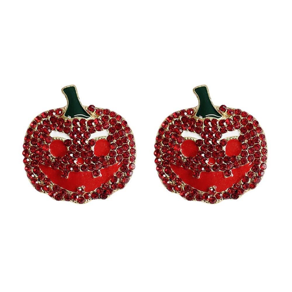 Demon pumpkin earrings with rhinestones