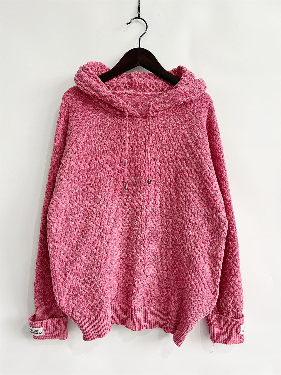 Drawstring Long Sleeve  Hooded Sweater.