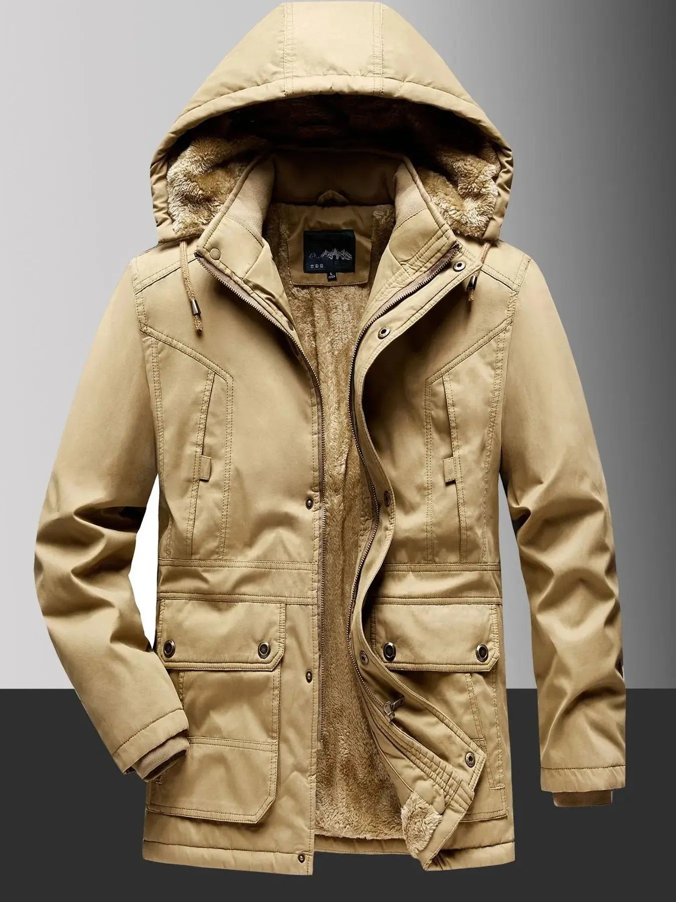 Men's Plus Size Fleece Lined Hooded Winter Coat Simply Love