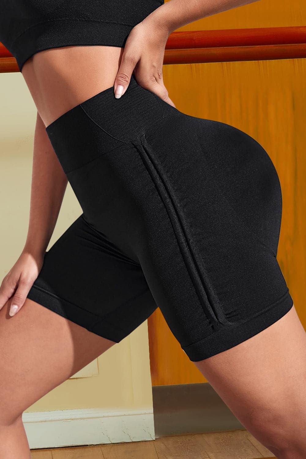 Wide Waistband Sports Shorts.