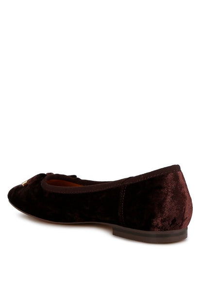 Buckrose velvet bow flats for women