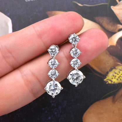 4 Carat Moissanite 925 Sterling Silver Earrings.