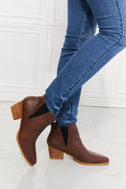 MMShoes Back At It Point Toe Bootie in Chocolate.