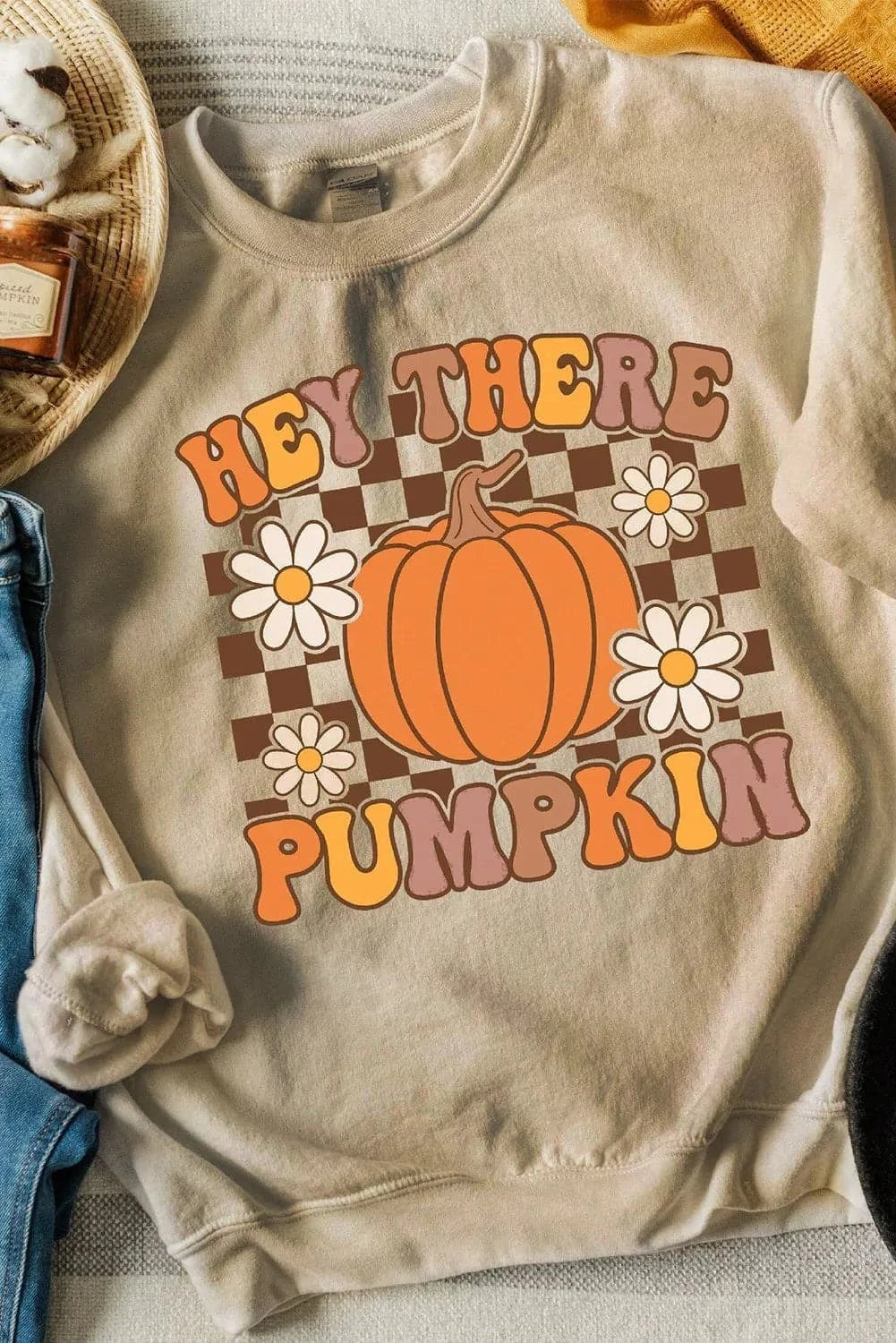 Harvest vibes pumpkin graphic sweatshirt