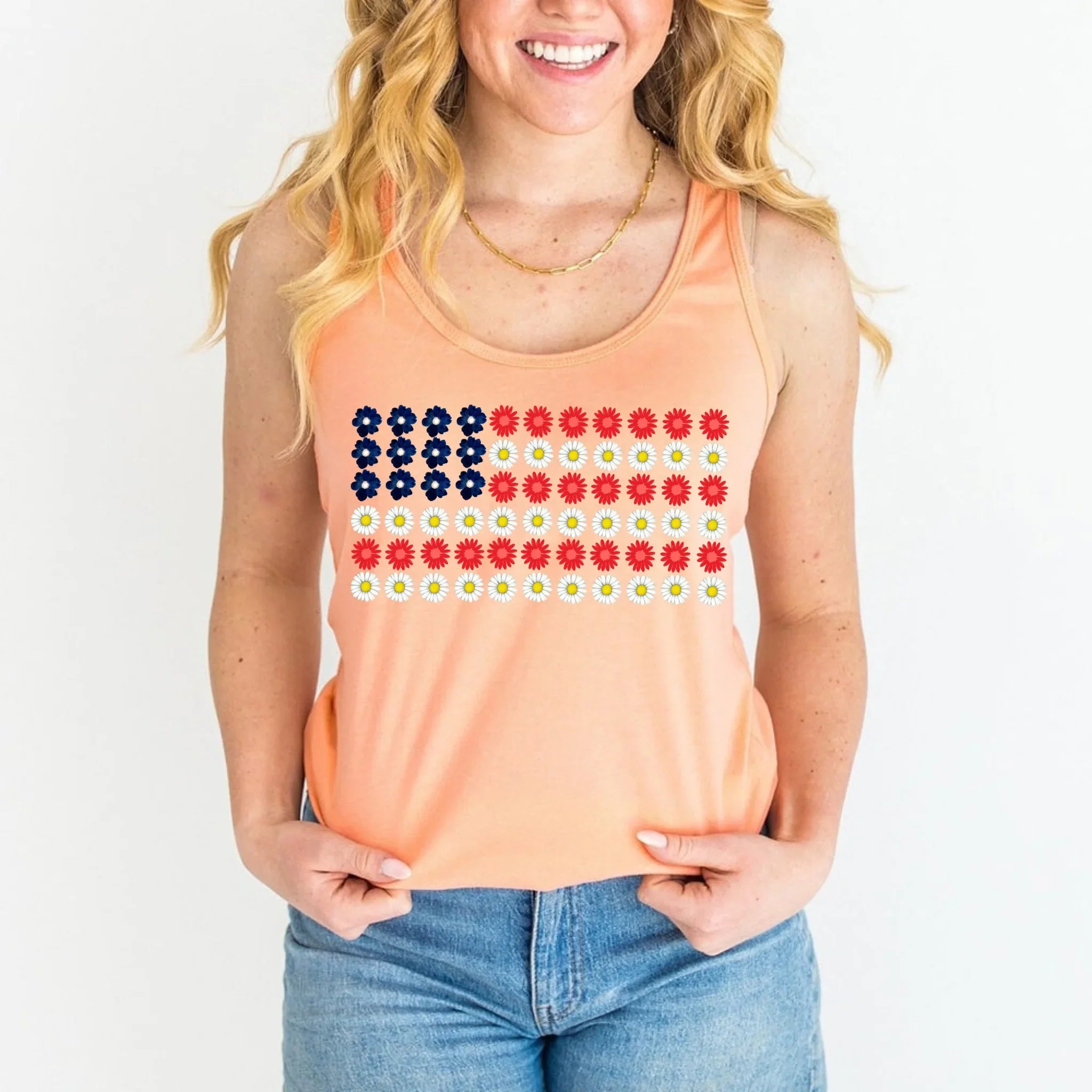 American Flag Daysies, Flowers Independence Day T-shirt - Product image 16 T-Shirts by Adorb.co