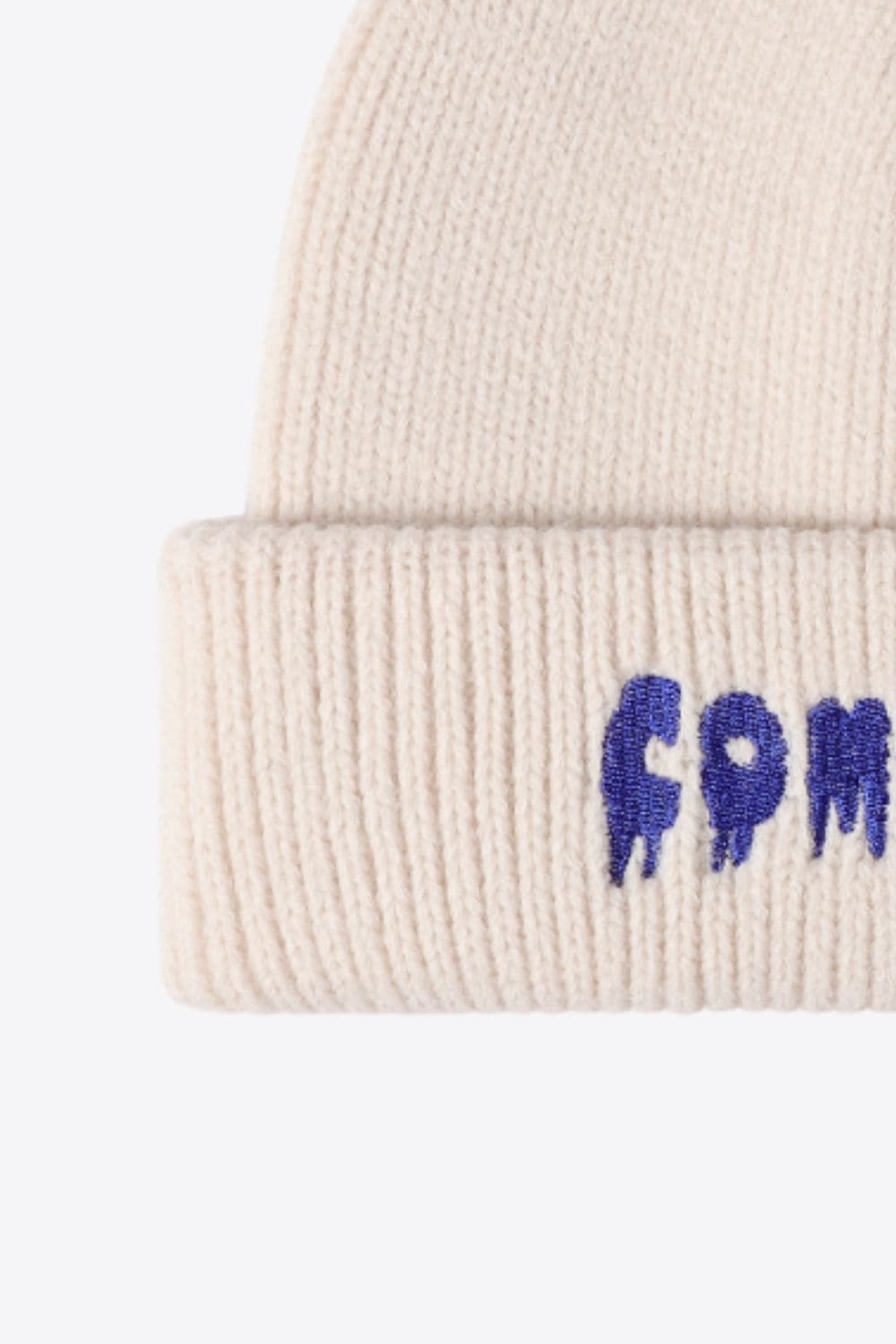 COME ON Embroidered Cuff Knit Beanie.