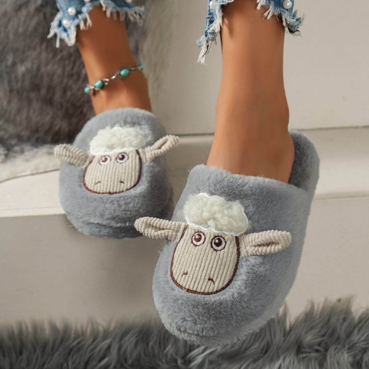 Cozy cotton sheep slippers - ultimate comfort