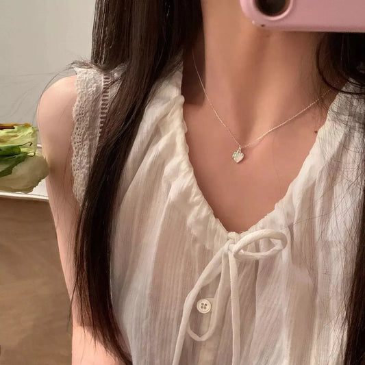 925 Sterling Silver Zircon Heart Necklace Simply Love