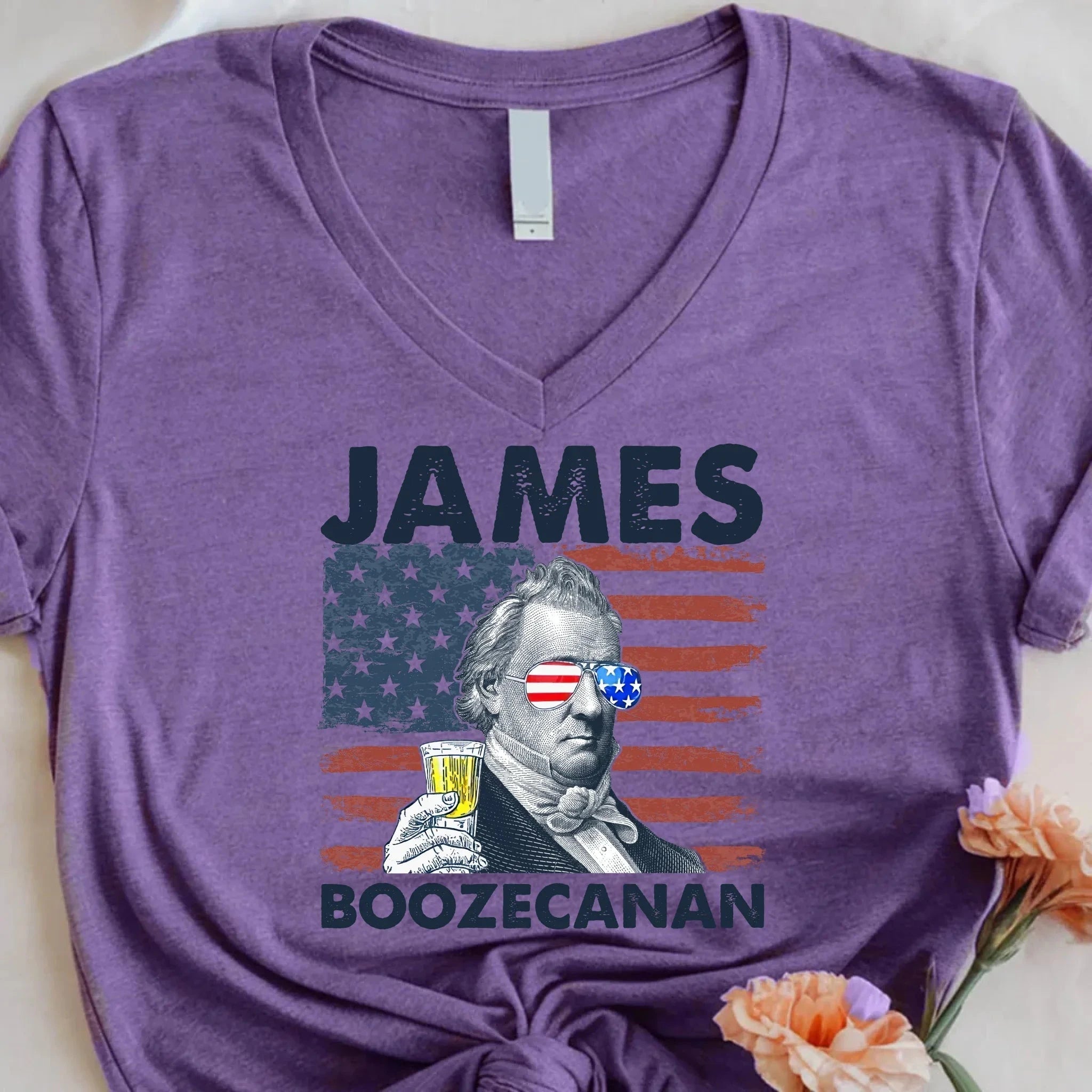 James Boozecanan 4th of July Unisex Crew Neck Shirt – Funny Presidential Drinking Tee Adorb.co