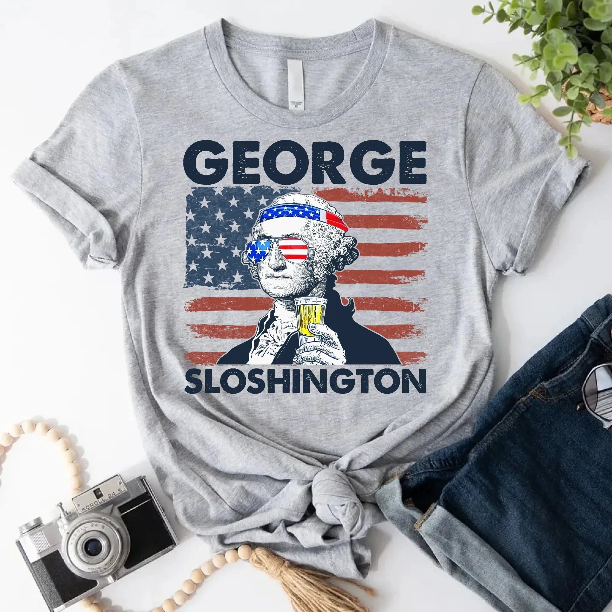 George Sloshington 4th of July Shirt – Washington Drinking Party Tee Adorb.co