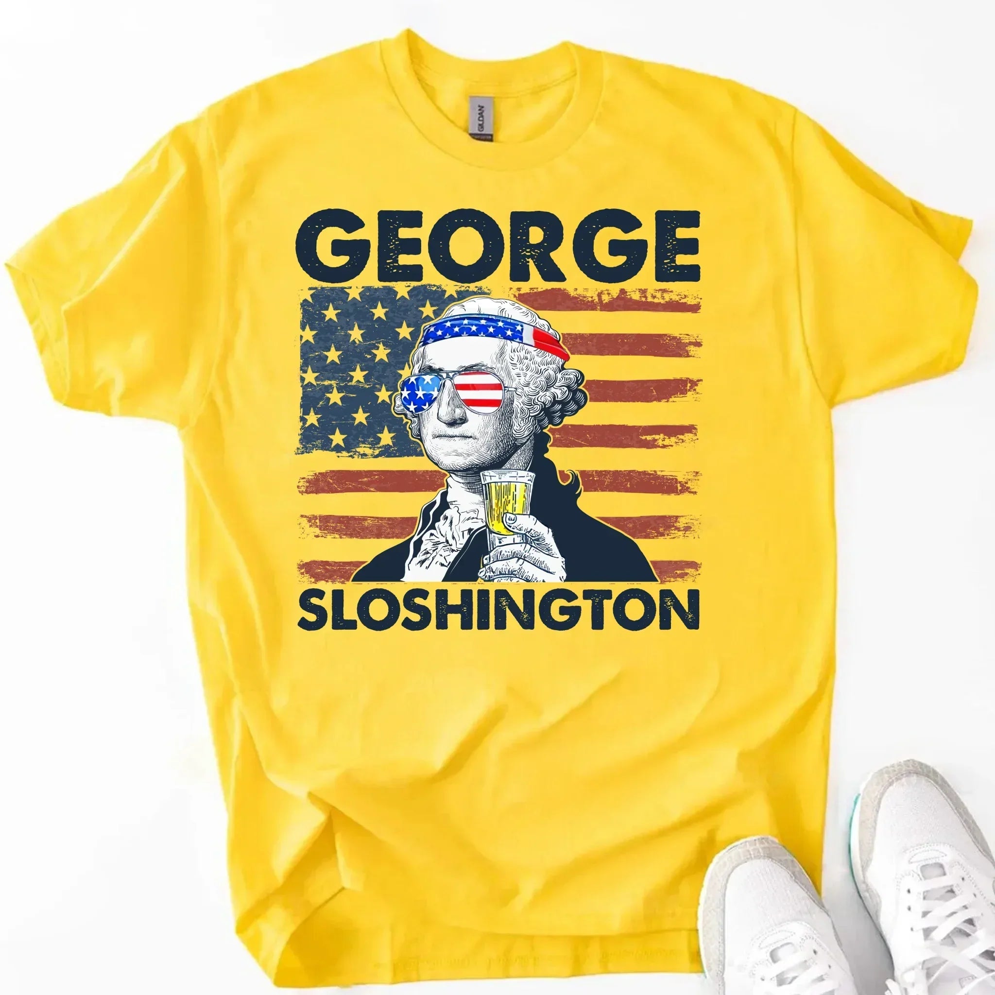 Adorb.co George Sloshington 4th of July Shirt neatly folded, ready for a festive occasion or casual wear.