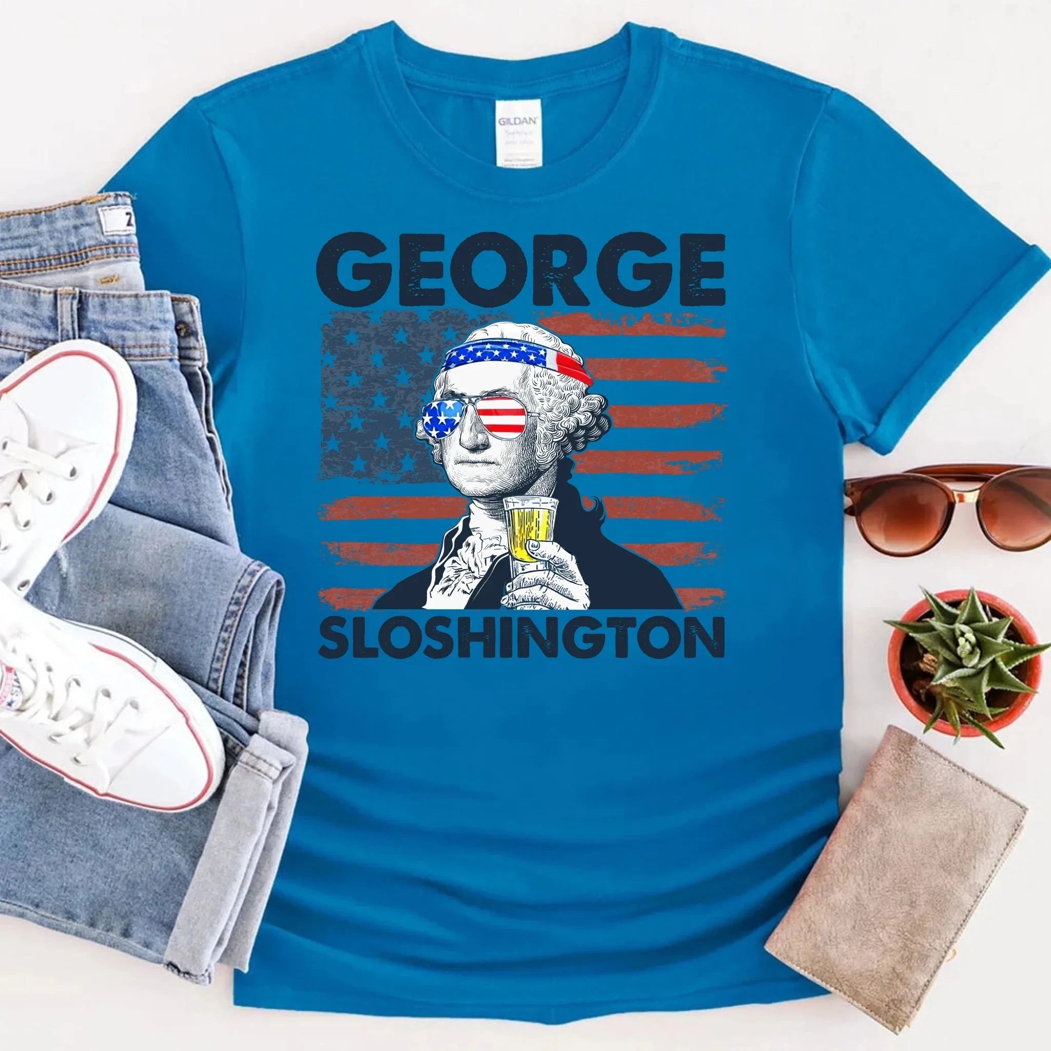 George Sloshington 4th of July Shirt – Washington Drinking Party Tee Adorb.co