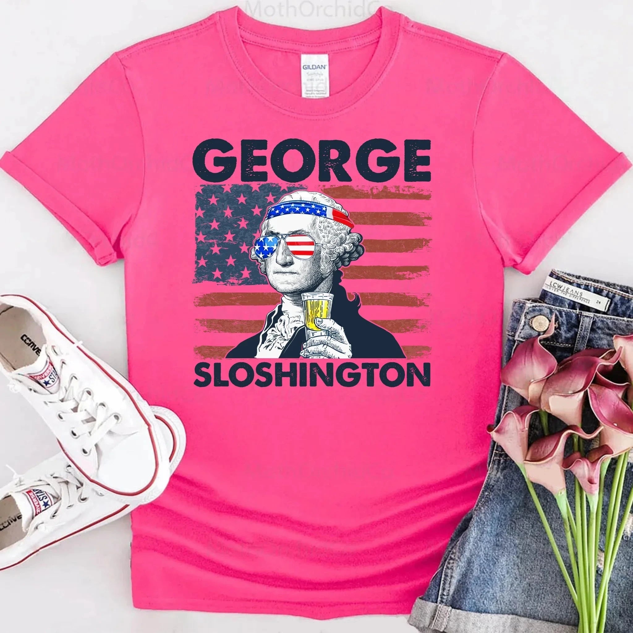 George Sloshington 4th of July Shirt – Washington Drinking Party Tee Adorb.co