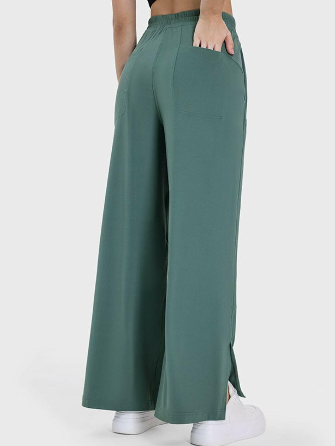 Slit Wide Leg Active Pants.