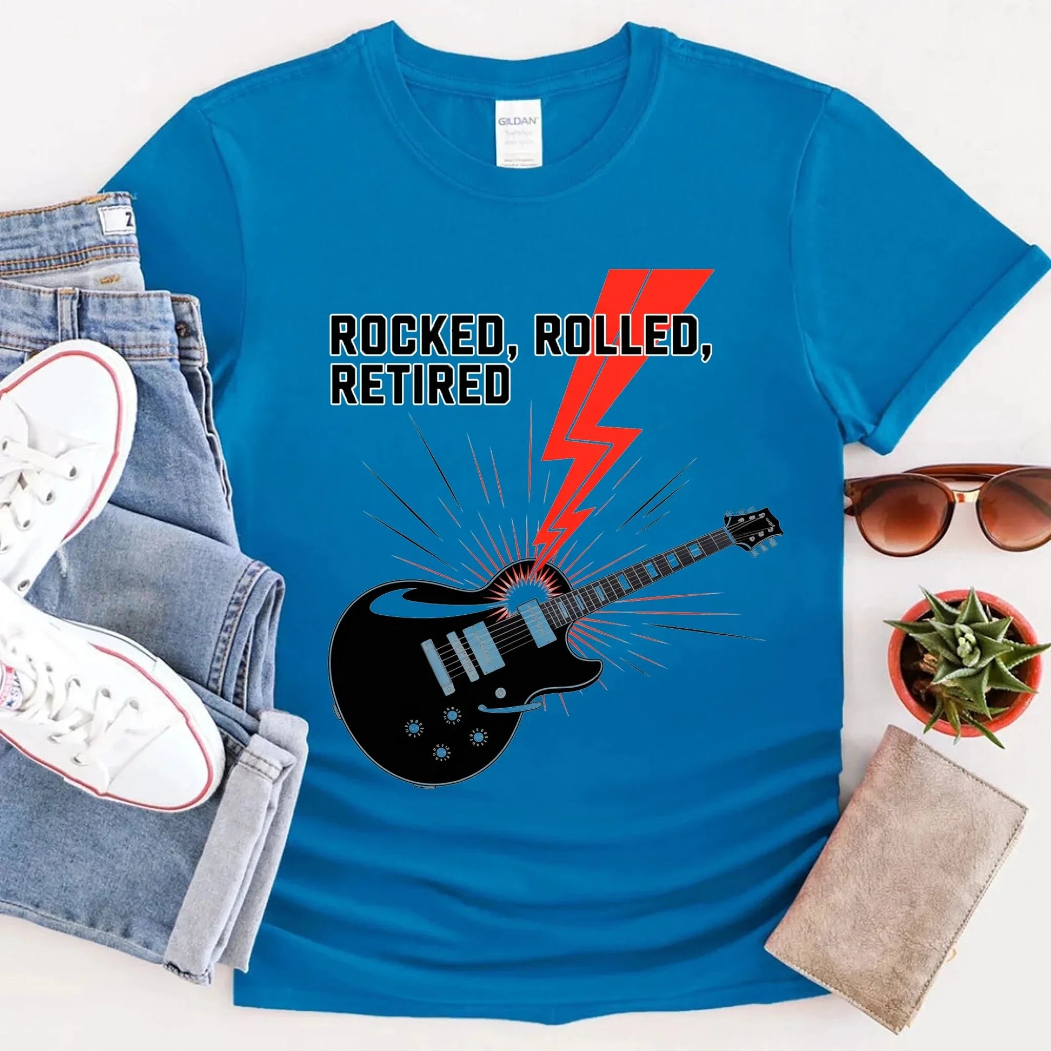 Rocked Rolled Retired T-Shirt – Funny Retirement Gift Shirt Adorb.co