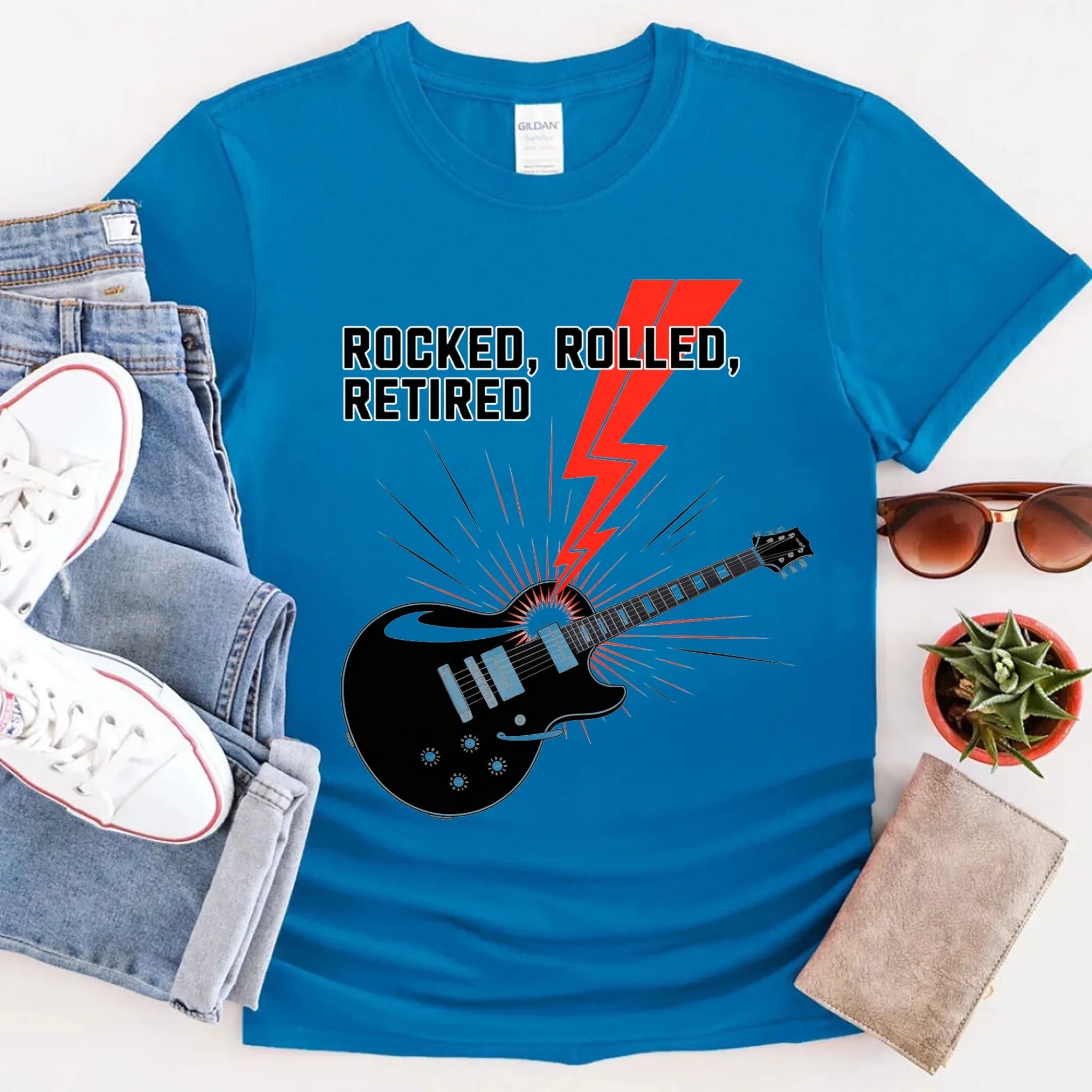 Rocked Rolled Retired T-Shirt – Funny Retirement Gift Shirt Adorb.co