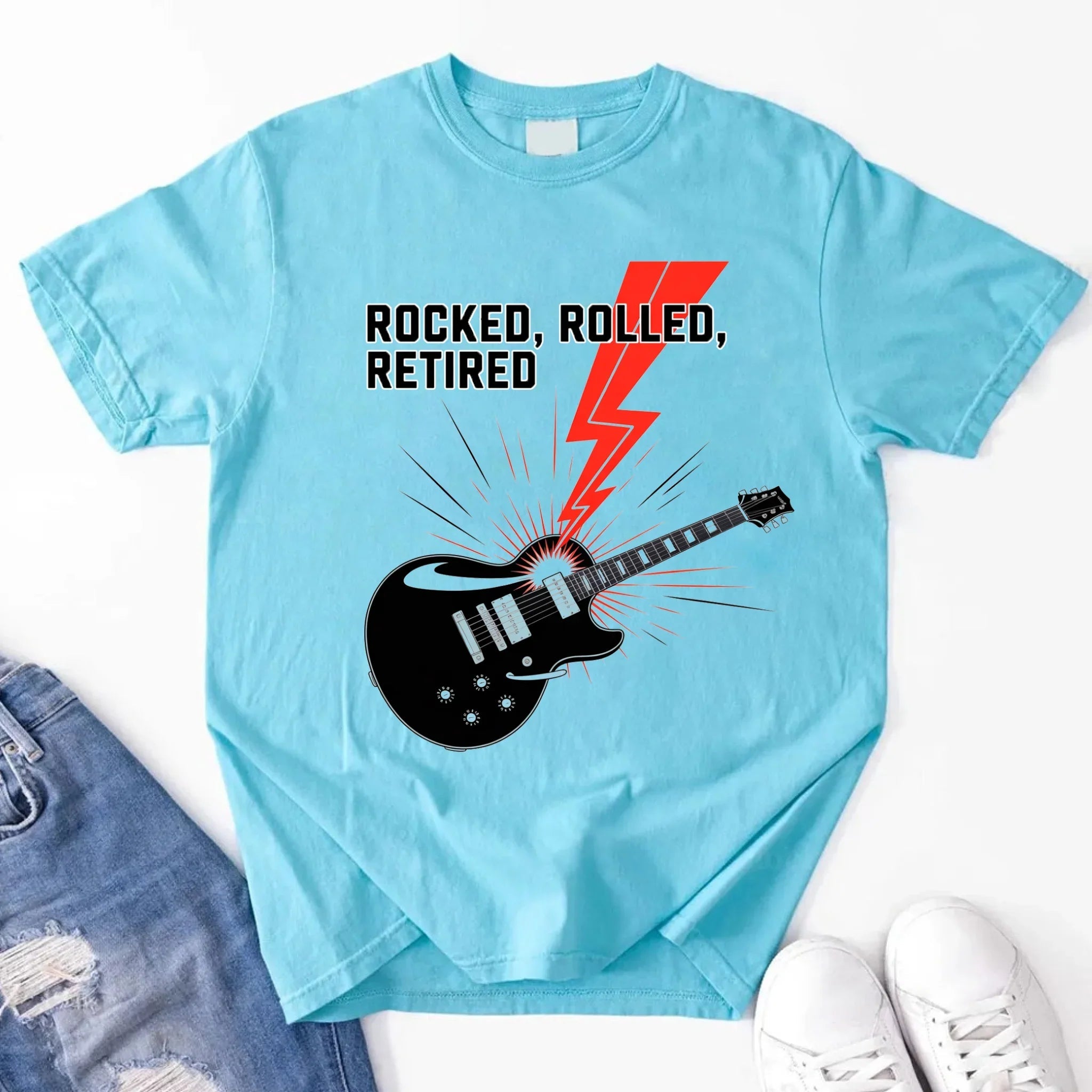 Rocked Rolled Retired T-Shirt – Funny Retirement Gift Shirt Adorb.co