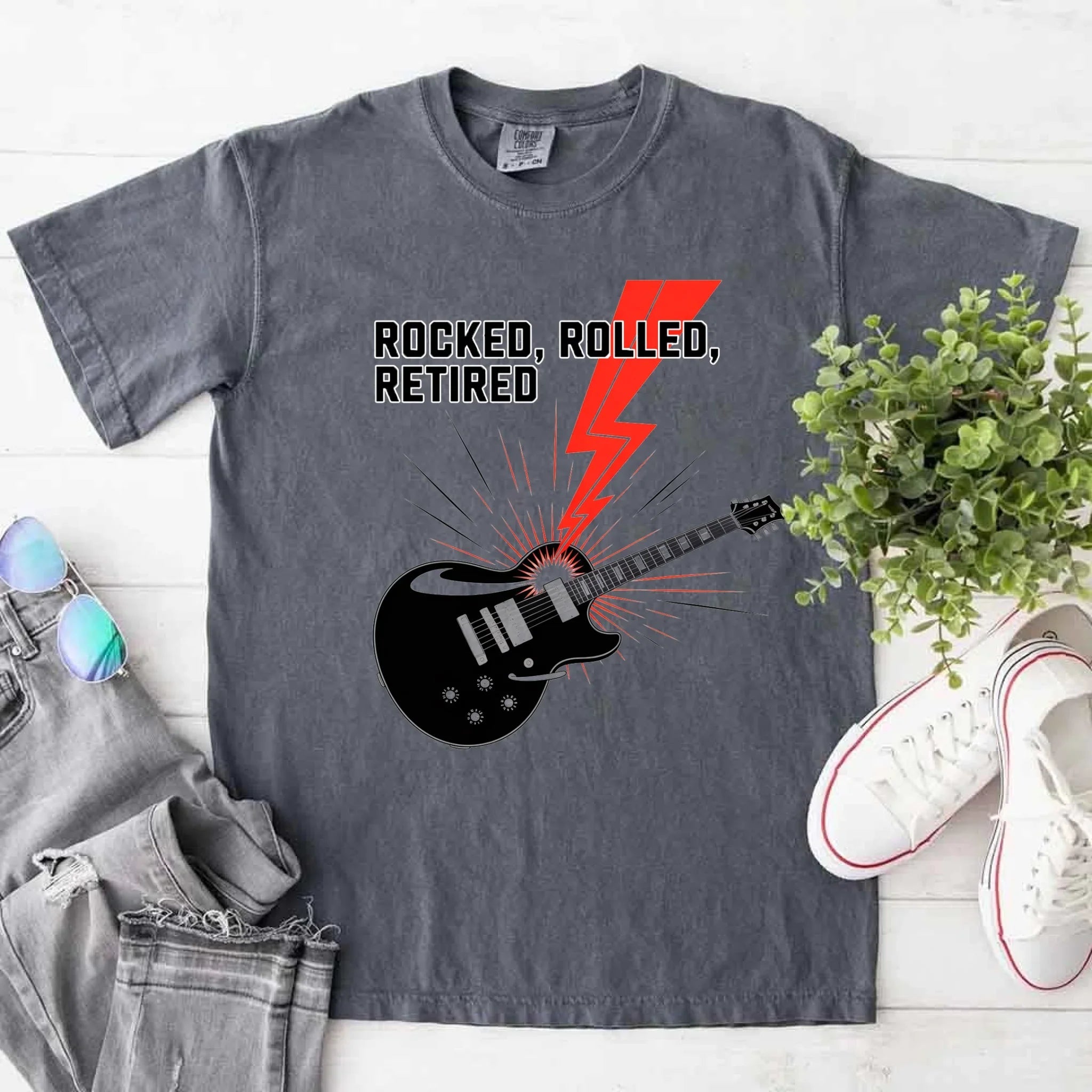 Rocked Rolled Retired T-Shirt – Funny Retirement Gift Shirt Adorb.co