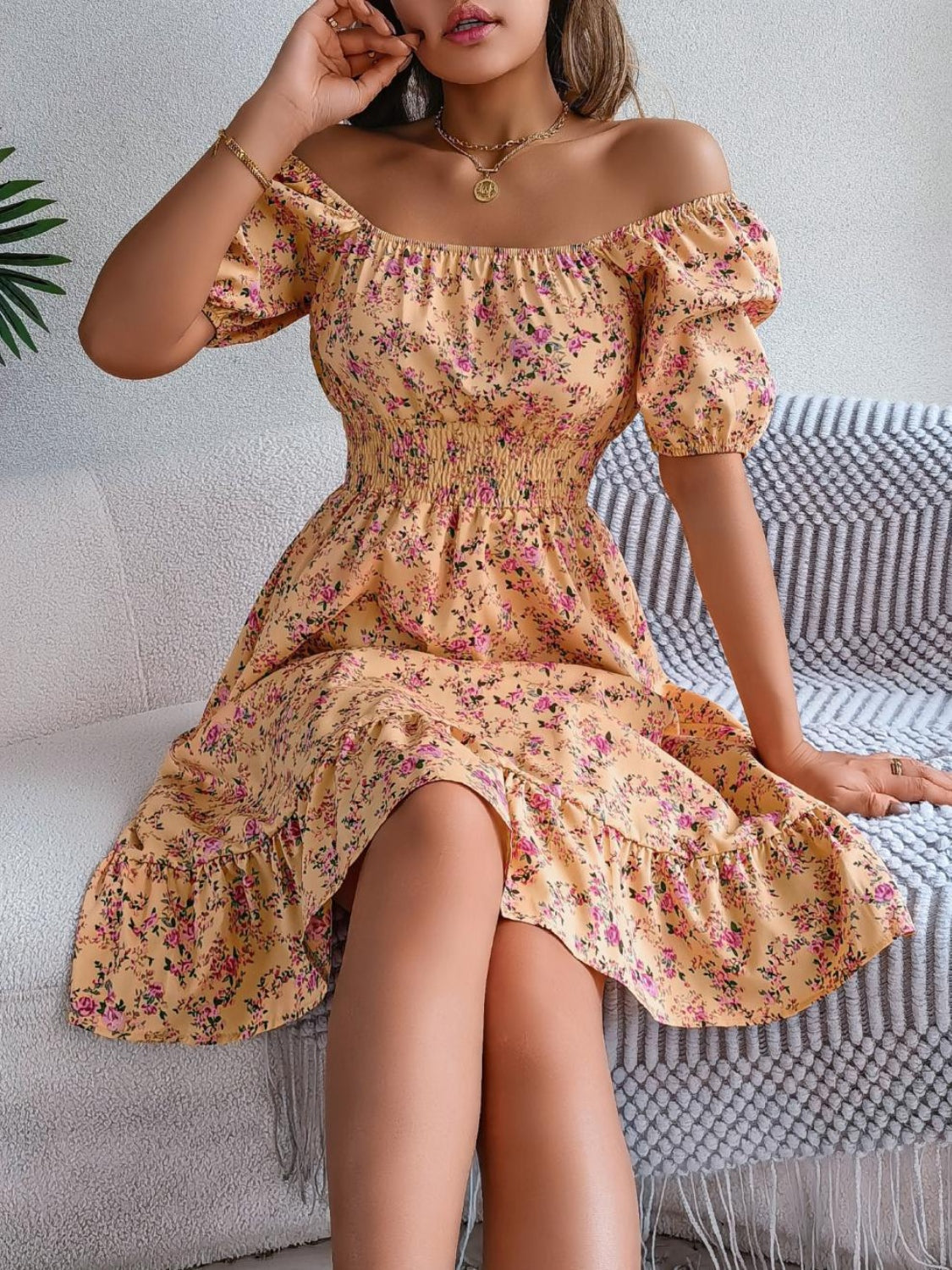 Bloom Babe Smocked Midi Dress Coco’s Tee Boutique