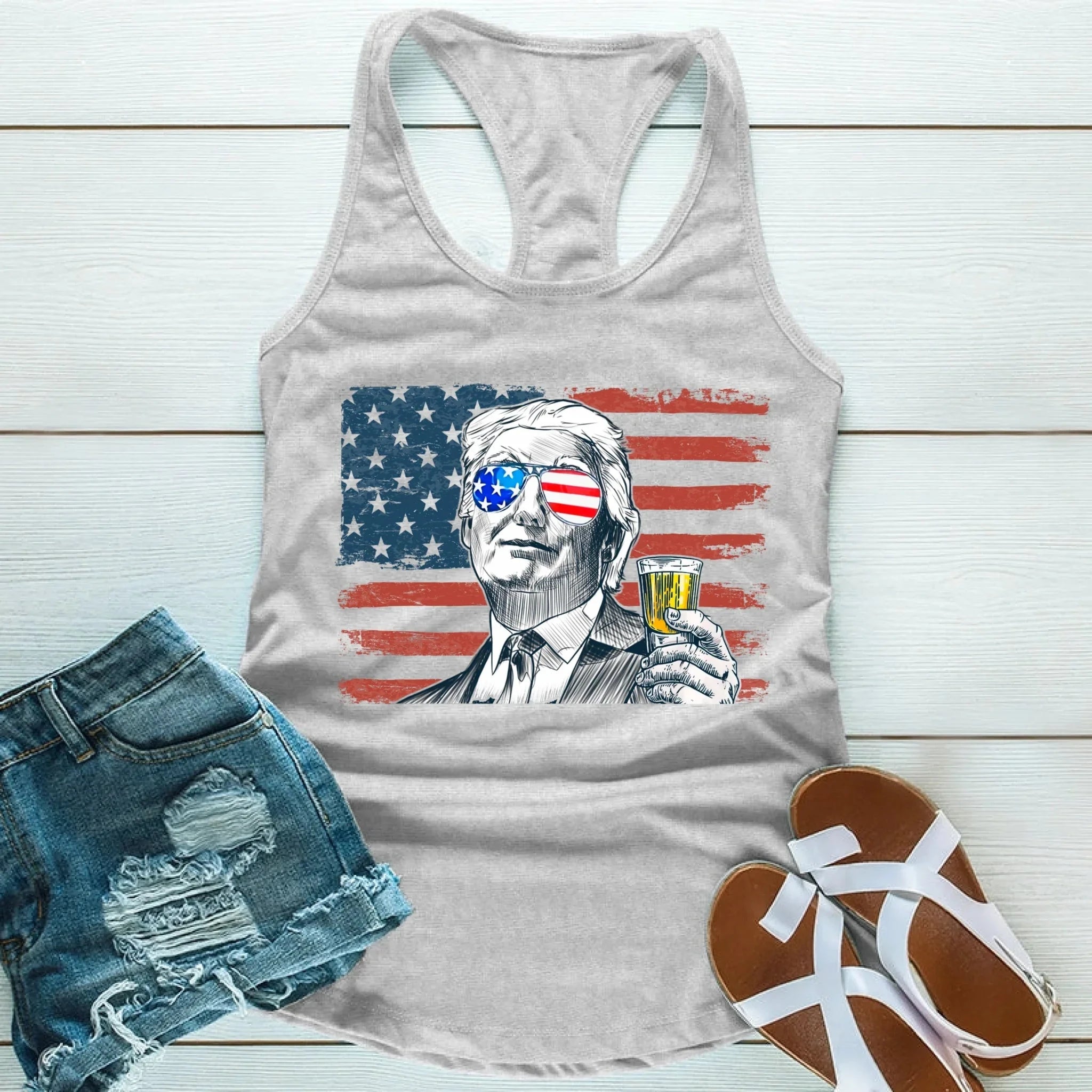 Donald Drunk Unisex Tank Top – Funny 4th of July Party Shirt Adorb.co