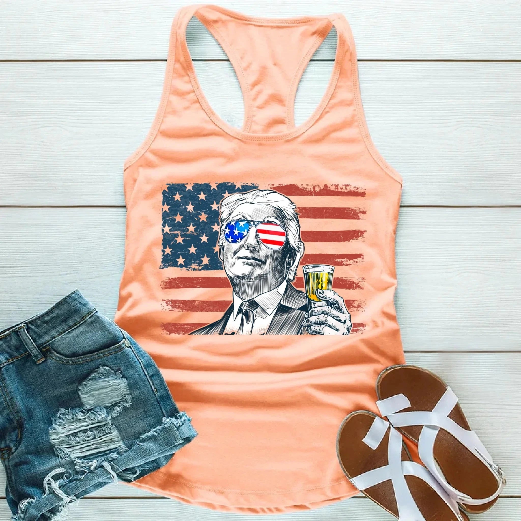 Donald Drunk Unisex Tank Top – Funny 4th of July Party Shirt Adorb.co