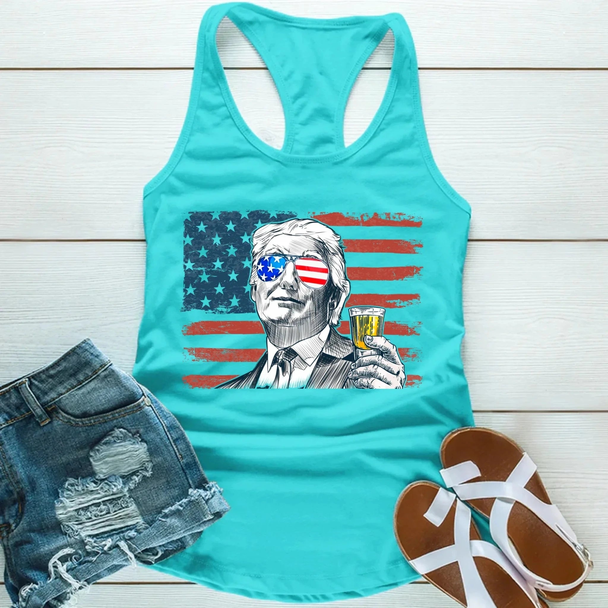 Donald Drunk Unisex Tank Top – Funny 4th of July Party Shirt Adorb.co
