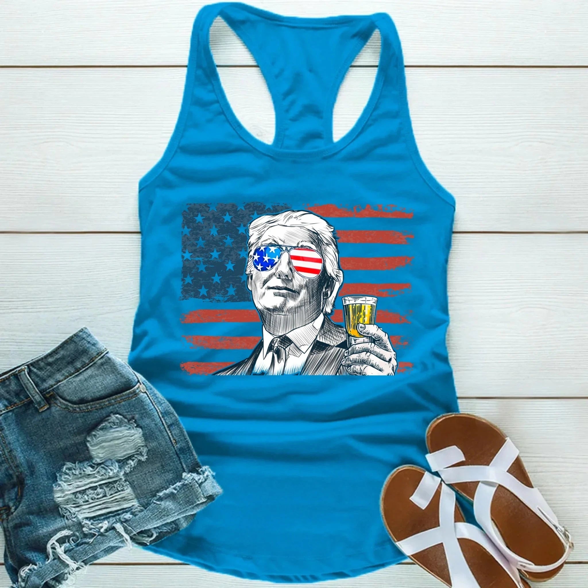 Donald Drunk Unisex Tank Top – Funny 4th of July Party Shirt Adorb.co