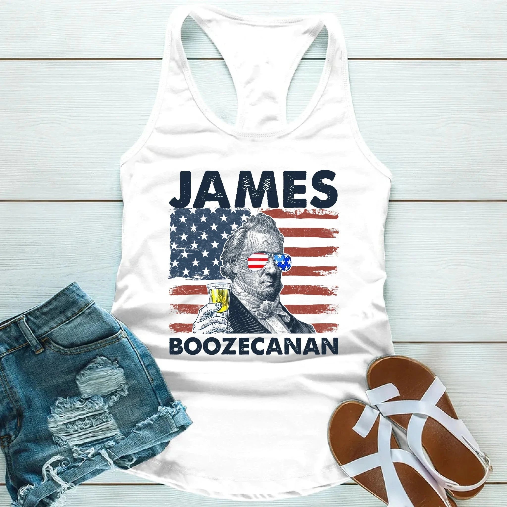 James Boozecanan Unisex Tank Top – Fun 4th of July Drinking Shirt Adorb.co