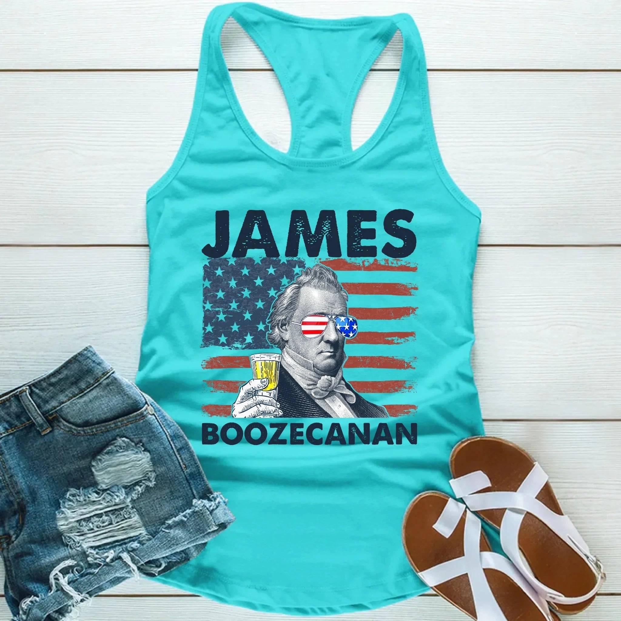 James Boozecanan Unisex Tank Top – Fun 4th of July Drinking Shirt Adorb.co
