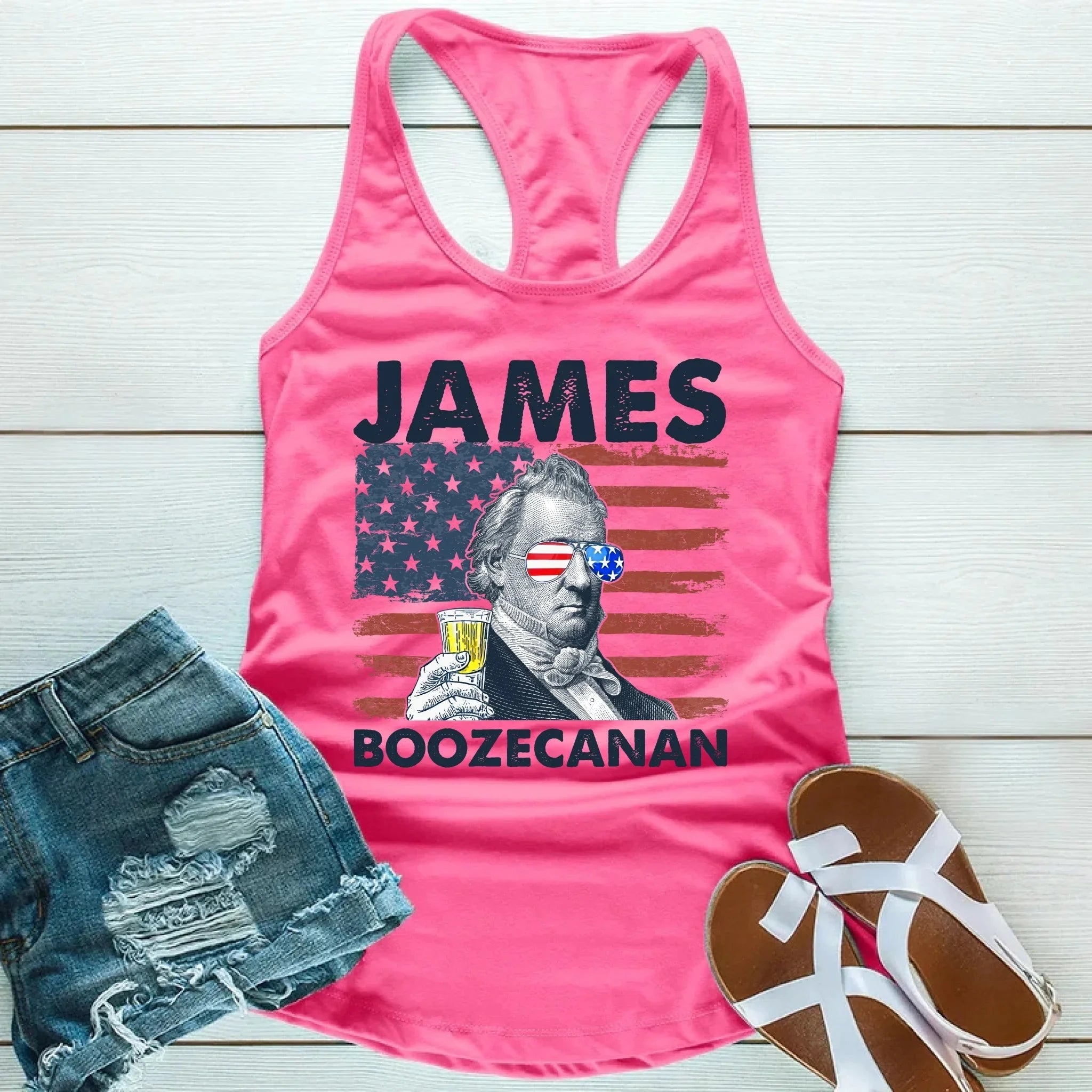 James Boozecanan Unisex Tank Top – Fun 4th of July Drinking Shirt Adorb.co