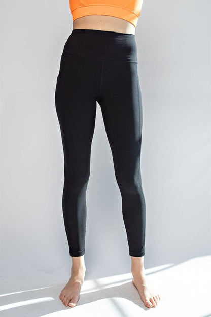 Faith Apparel High Waist Wide Waistband Leggings.