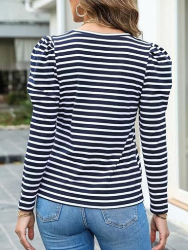 Stylish striped long sleeve tee for versatile fashion