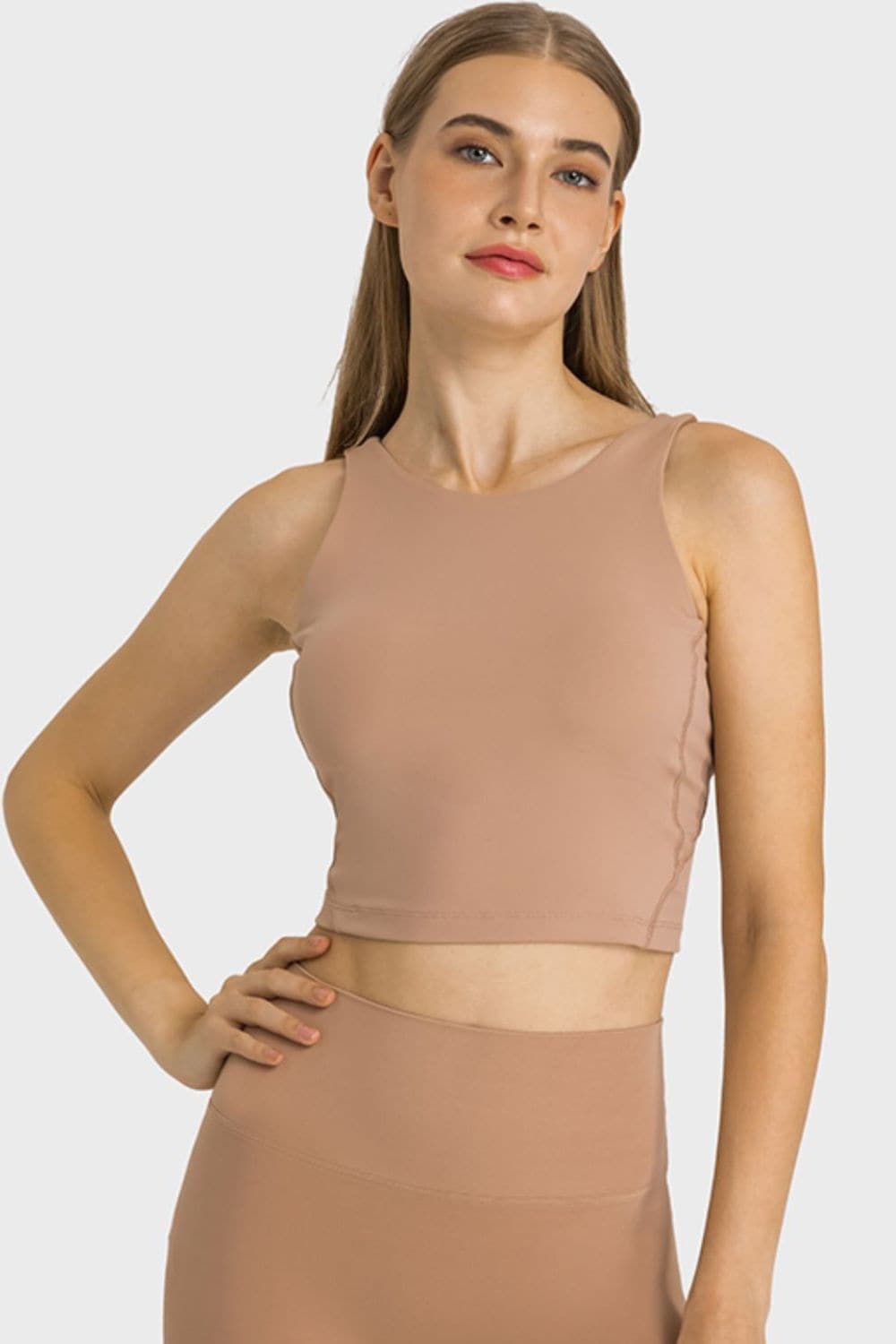 Feel Like Skin Highly Stretchy Cropped Sports Tank.